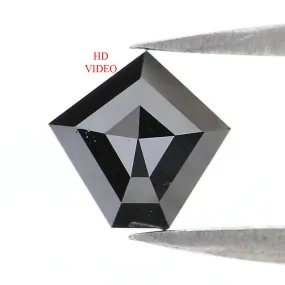 0.70 CT Natural Loose Pentagon Shape Diamond Black Color Pentagon Diamond 6.25 MM Natural Loose Black Color Pentagon Rose Cut Diamond LQ9764