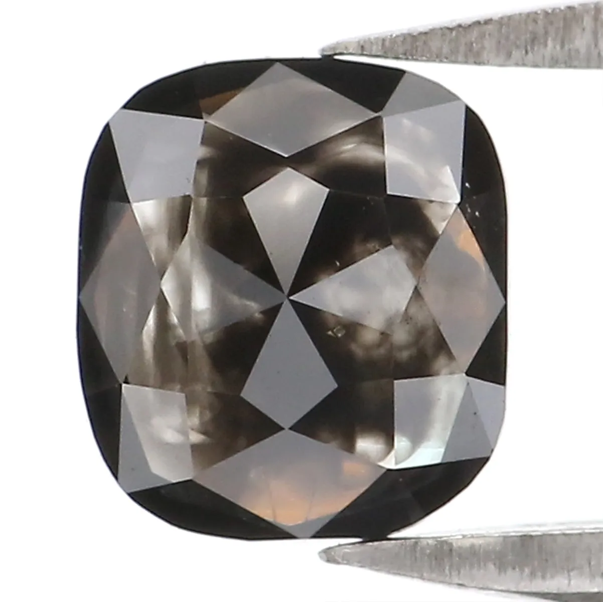 0.75 CT Natural Loose Cushion Shape Diamond Black Color Cushion Diamond 5.80 MM Natural Black Diamond Cushion Shape Rose Cut Diamond KQ2084