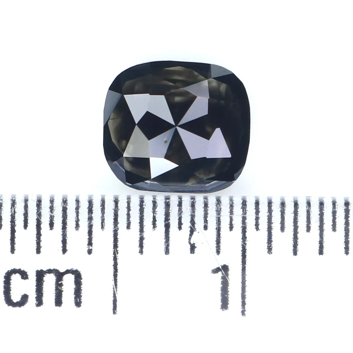 0.75 CT Natural Loose Cushion Shape Diamond Black Color Cushion Diamond 5.80 MM Natural Black Diamond Cushion Shape Rose Cut Diamond KQ2084