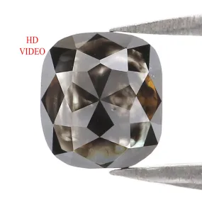 0.75 CT Natural Loose Cushion Shape Diamond Black Color Cushion Diamond 5.80 MM Natural Black Diamond Cushion Shape Rose Cut Diamond KQ2084