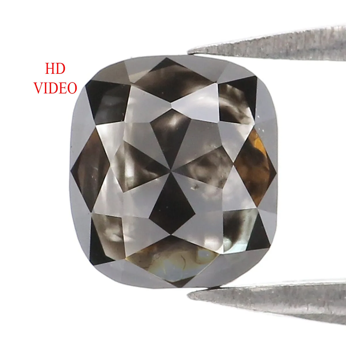 0.75 CT Natural Loose Cushion Shape Diamond Black Color Cushion Diamond 5.80 MM Natural Black Diamond Cushion Shape Rose Cut Diamond KQ2084