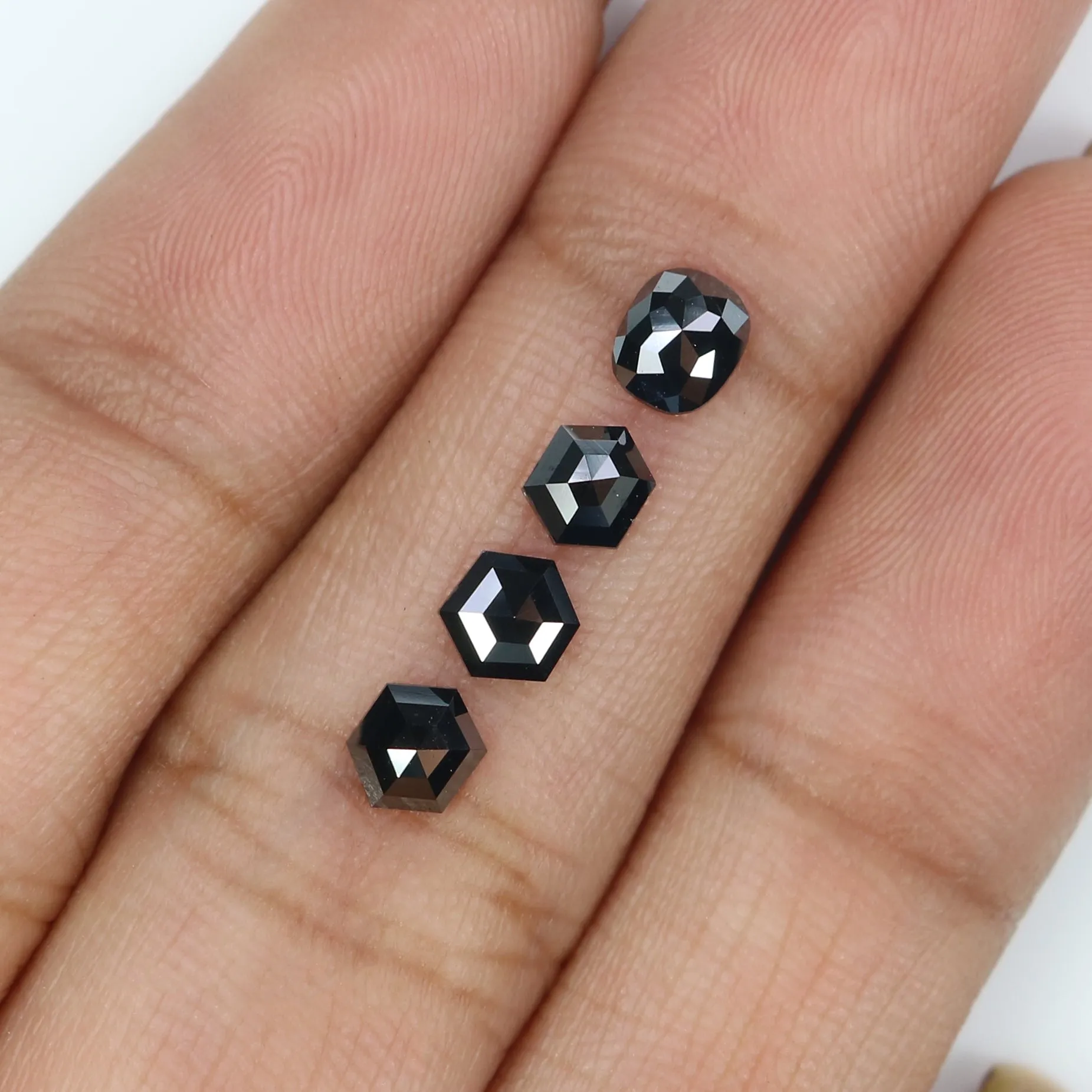 1.02 CT Natural Loose Mix Shape Diamond Black Color Mix Shape Diamond 4.70 MM Natural Loose Black Color Mix Shape Rose Cut Diamond QL2688