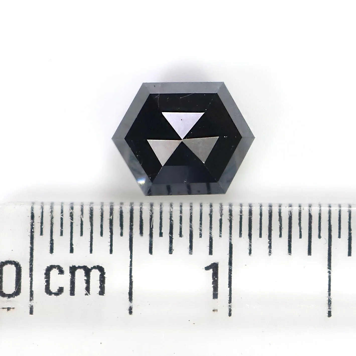 1.35 CT Natural Loose Hexagon Shape Diamond Black Hexagon Rose Cut Diamond 7.20 MM Natural Loose Black Color Hexagon Rose Cut Diamond QL9787