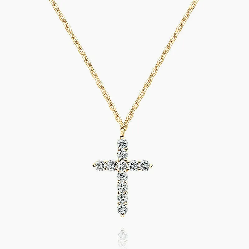 14K Gold Plated Cross Amulet Necklace
