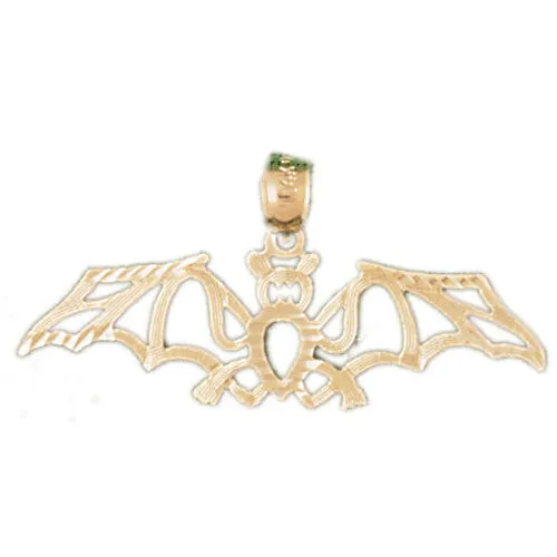 14k Yellow Gold Bat Charm