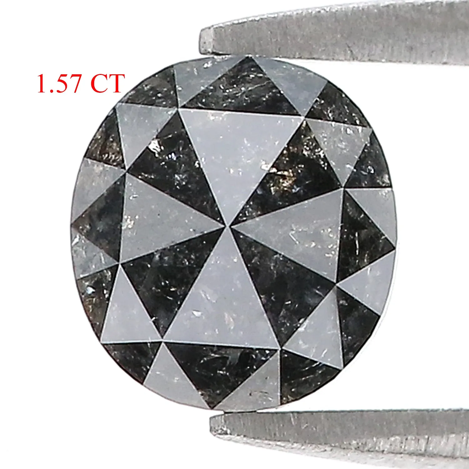 1.57 CT Natural Loose Oval Shape Diamond Black Loose Oval Shape Diamond 6.90 MM Natural Loose Black Color Oval Rose Cut Diamond QK1953