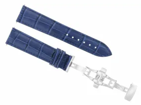 19MM LEATHER WATCH BAND STRAP FOR CITIZEN ECO DRIVE WATCH BUTTERFLY CLASP BLUE