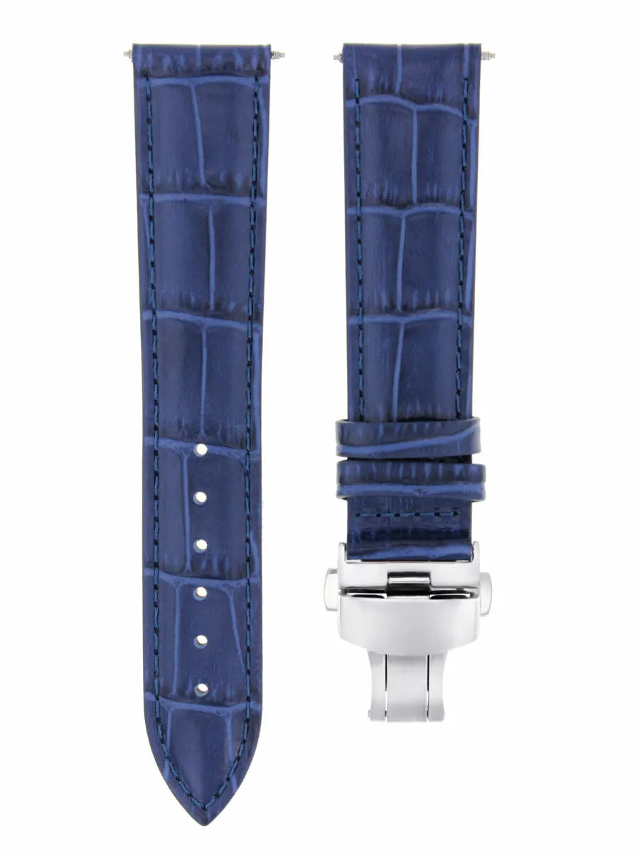 19MM LEATHER WATCH BAND STRAP FOR CITIZEN ECO DRIVE WATCH BUTTERFLY CLASP BLUE