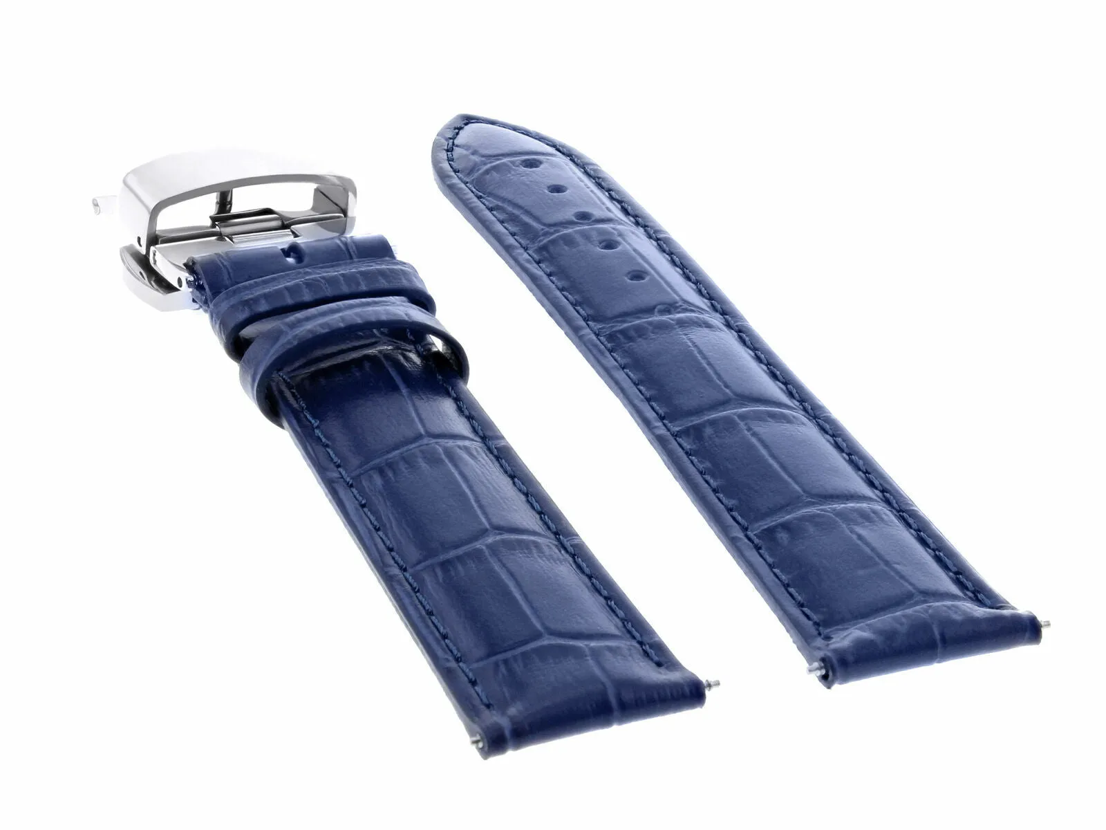 19MM LEATHER WATCH BAND STRAP FOR CITIZEN ECO DRIVE WATCH BUTTERFLY CLASP BLUE