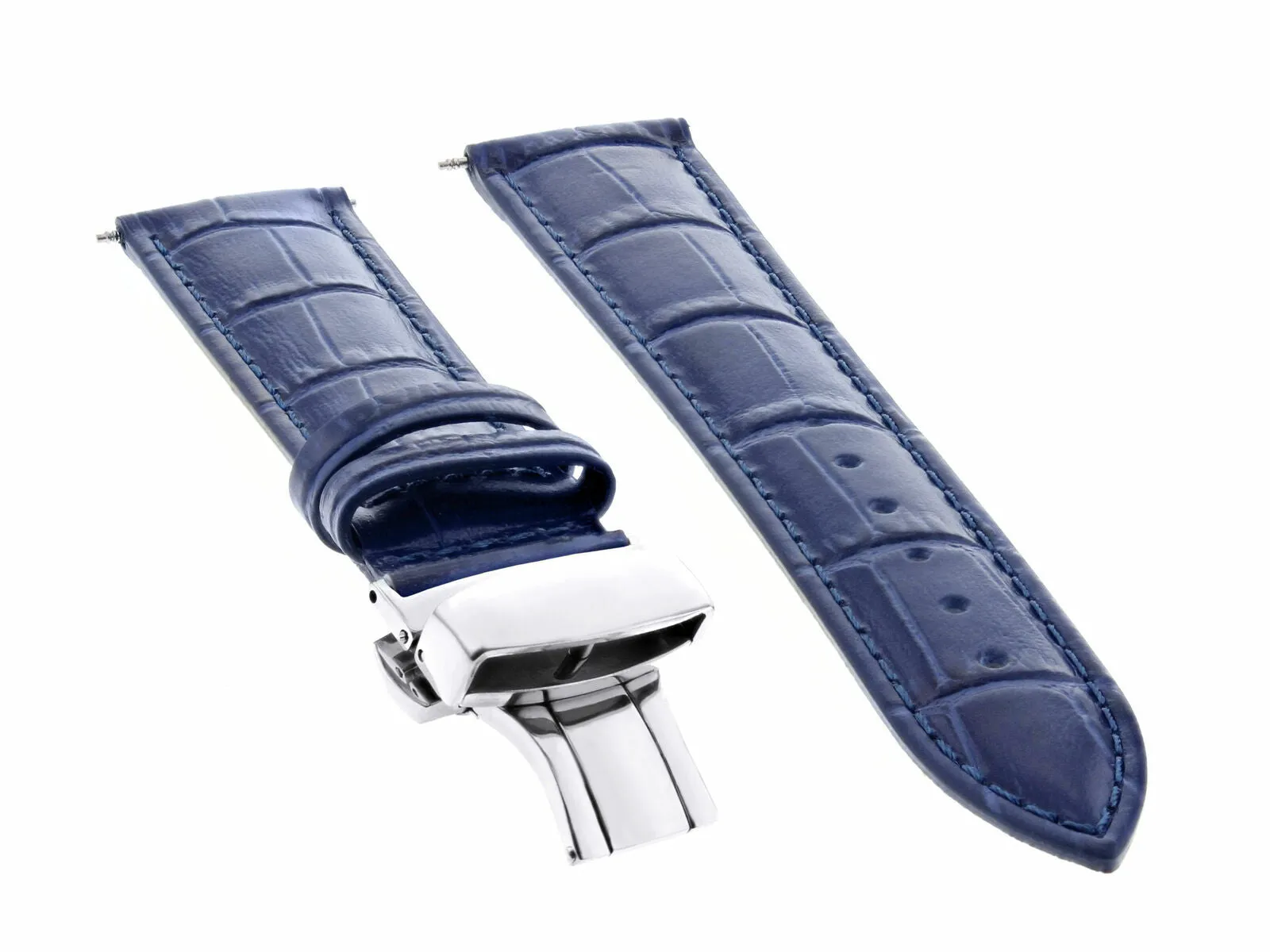 19MM LEATHER WATCH BAND STRAP FOR CITIZEN ECO DRIVE WATCH BUTTERFLY CLASP BLUE
