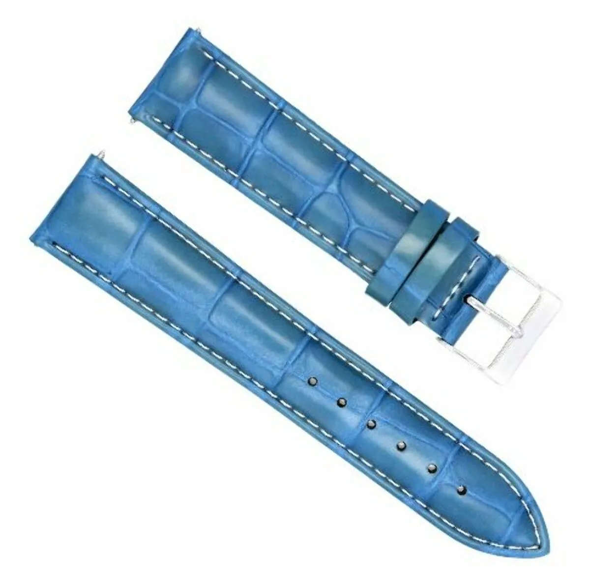 20MM ITALIA GENUINE LEATHER WATCH BAND STRAP FOR TISSOT PRC200 PRS200 LIGHT BLUE