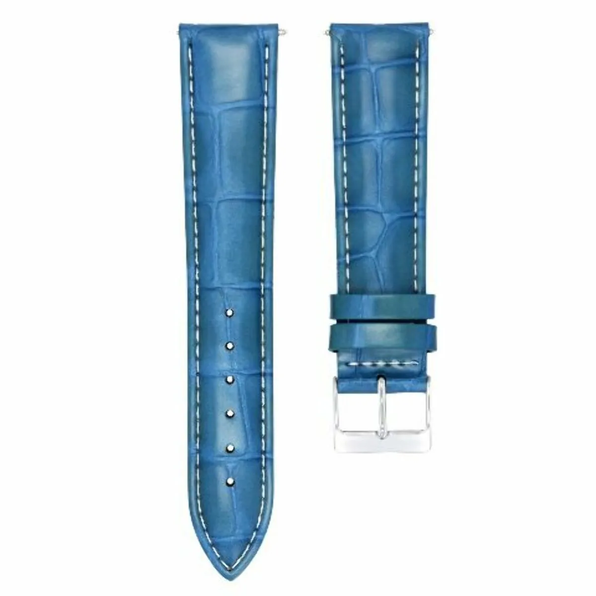 20MM ITALIA GENUINE LEATHER WATCH BAND STRAP FOR TISSOT PRC200 PRS200 LIGHT BLUE