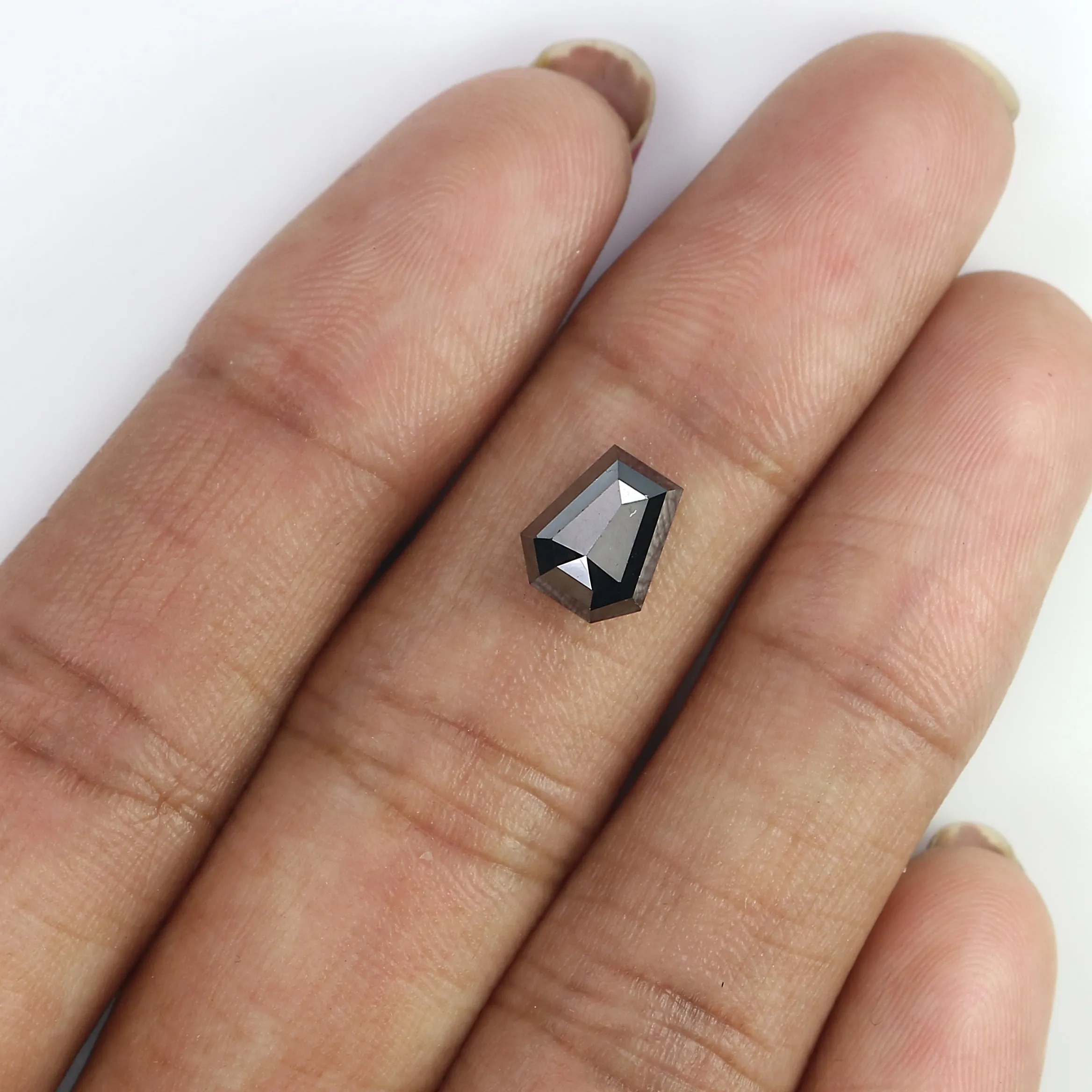 2.12 CT Natural Loose Coffin Shape Diamond Black Color Coffin Cut Diamond 8.10 MM Natural Loose Black Diamond Coffin Rose Cut Diamond LQ3186