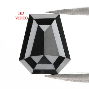 2.12 CT Natural Loose Coffin Shape Diamond Black Color Coffin Cut Diamond 8.10 MM Natural Loose Black Diamond Coffin Rose Cut Diamond LQ3186