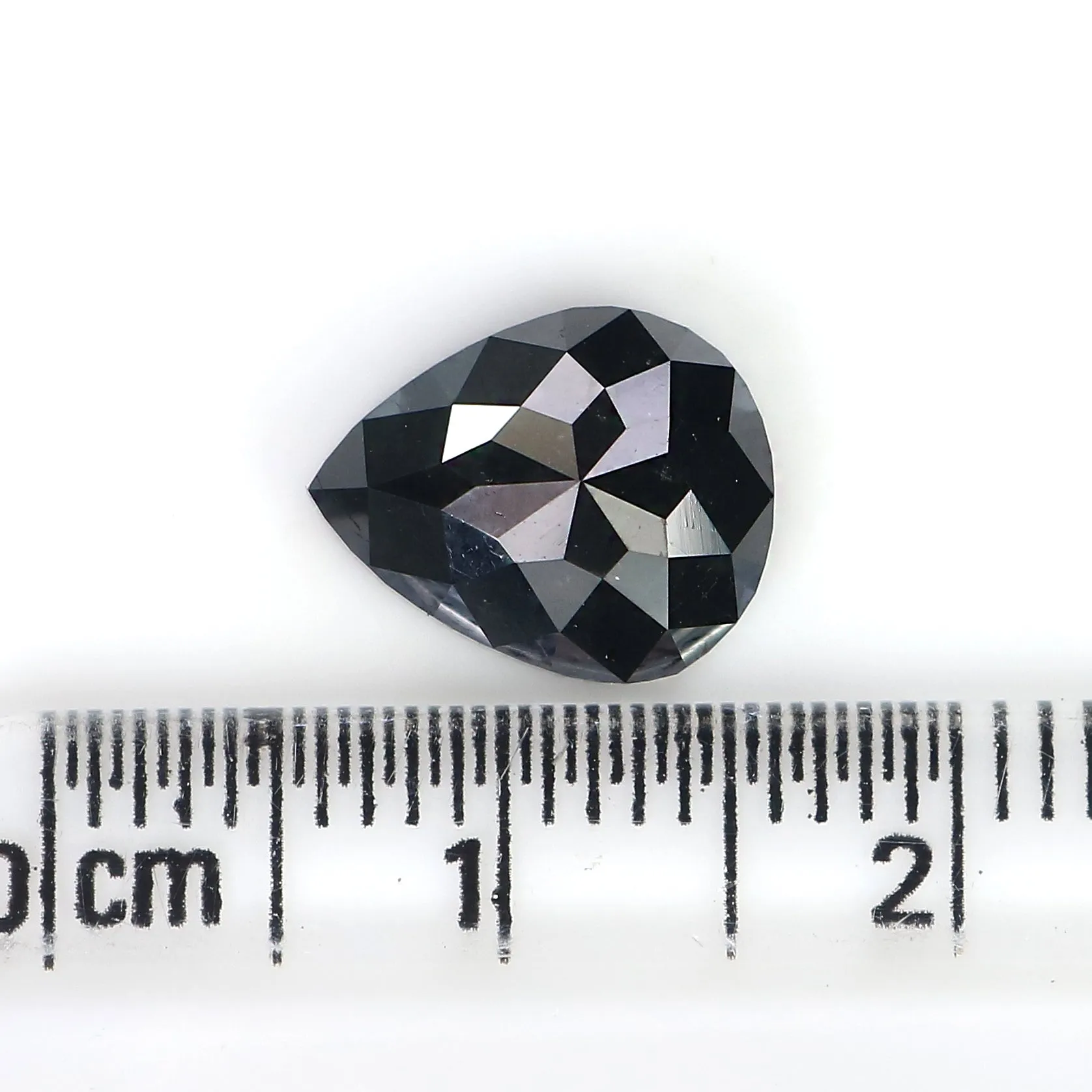2.67 CT Natural Loose Pear Shape Diamond Black Color Pear Cut Diamond 10.30 MM Natural Loose Diamond Black Pear Rose Cut Diamond QL3113