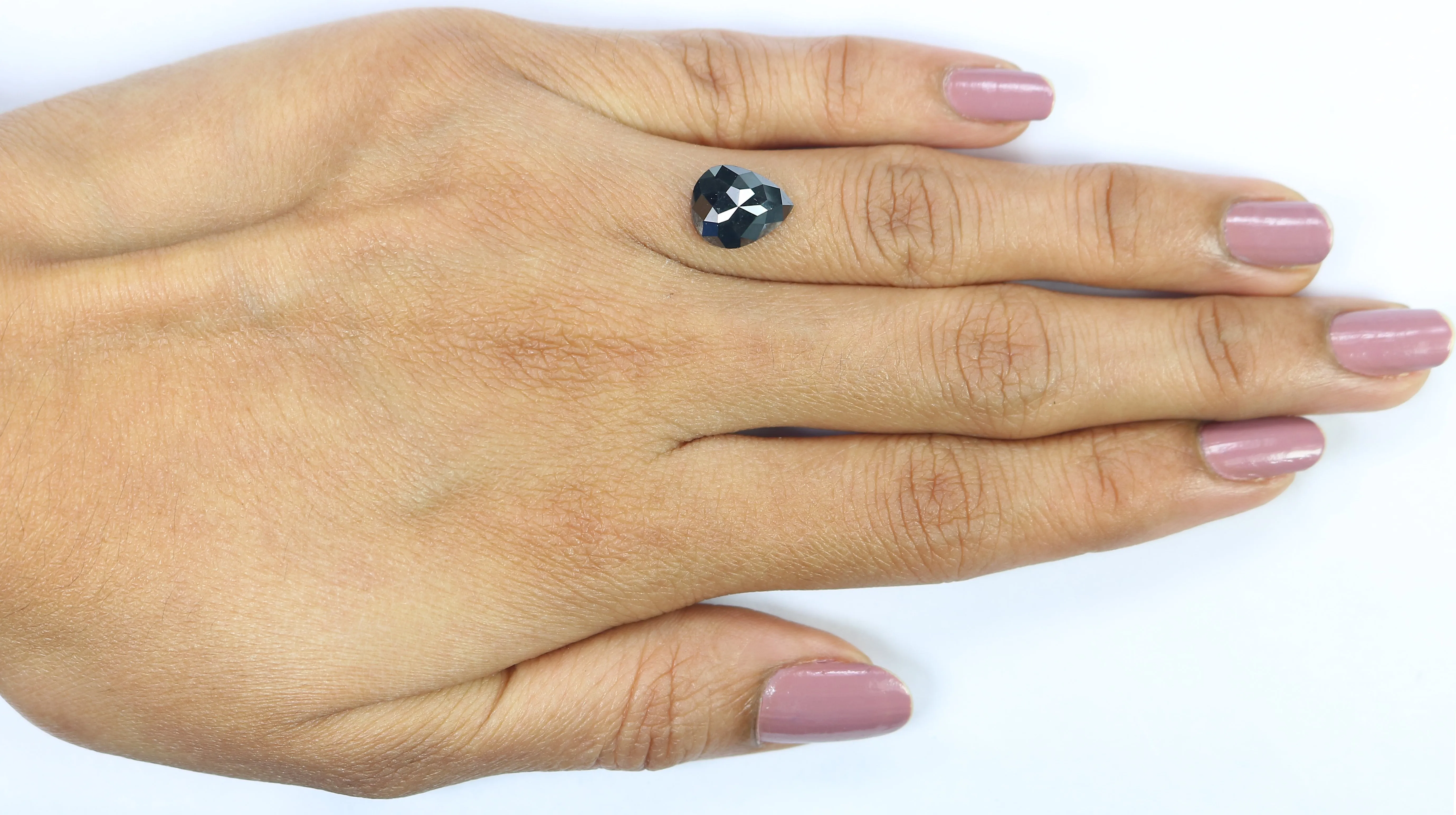 2.67 CT Natural Loose Pear Shape Diamond Black Color Pear Cut Diamond 10.30 MM Natural Loose Diamond Black Pear Rose Cut Diamond QL3113