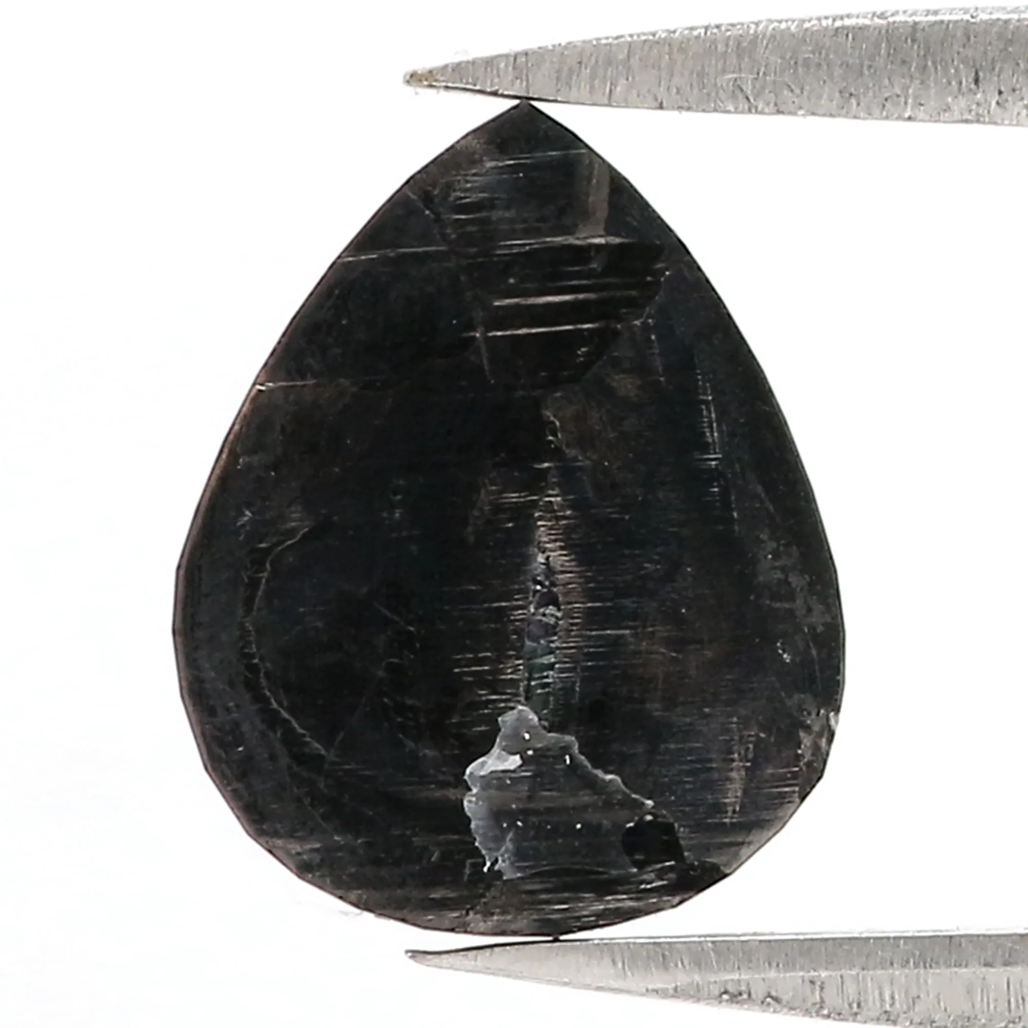 2.67 CT Natural Loose Pear Shape Diamond Black Color Pear Cut Diamond 10.30 MM Natural Loose Diamond Black Pear Rose Cut Diamond QL3113