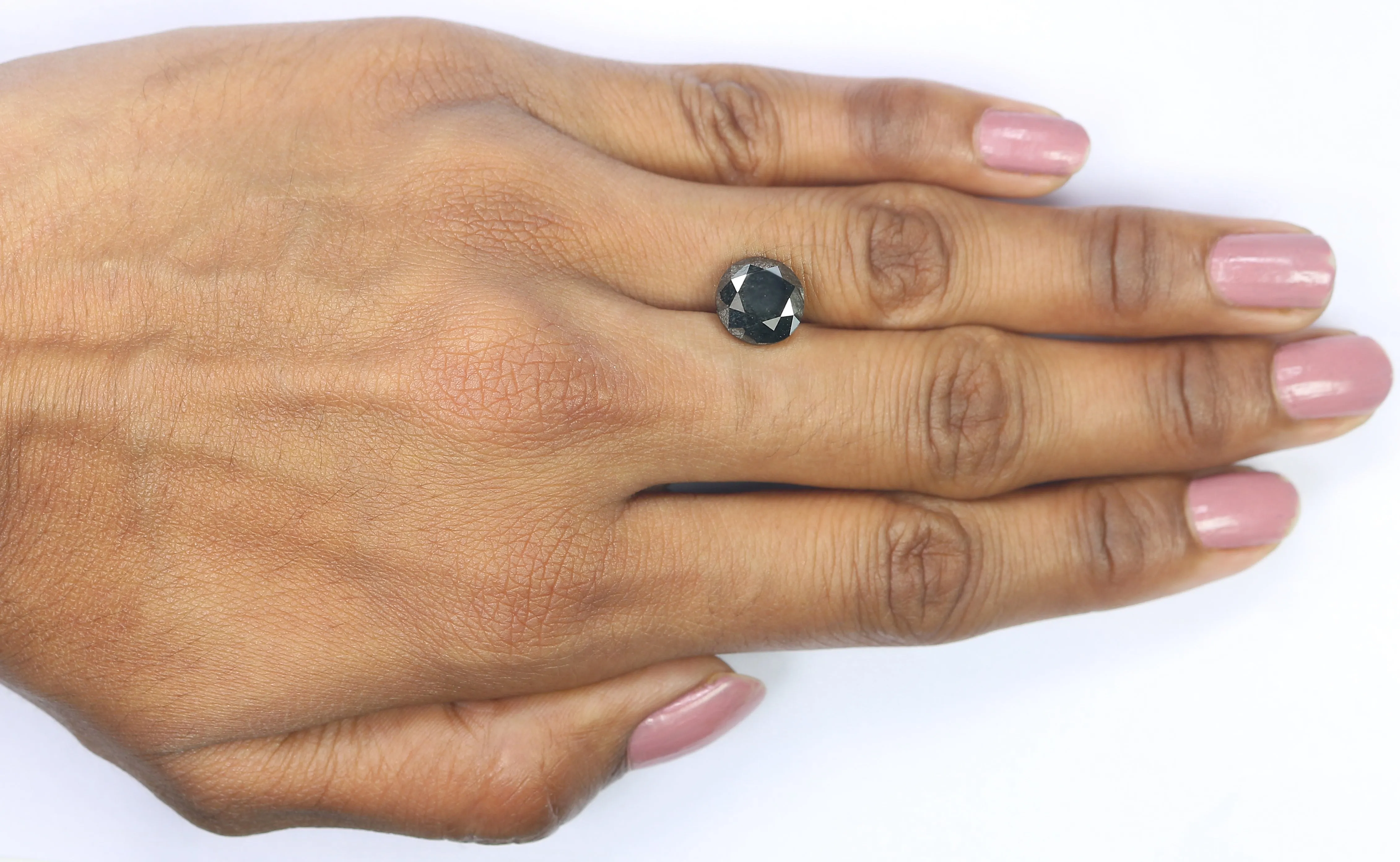 3.76 Ct Natural Loose Round Diamond Black Color Round Diamond 9.30 MM Natural Loose Diamond Black Color Round Brilliant Cut Diamond QL8487
