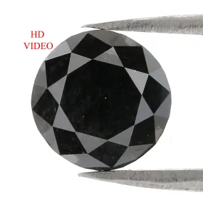 3.76 Ct Natural Loose Round Diamond Black Color Round Diamond 9.30 MM Natural Loose Diamond Black Color Round Brilliant Cut Diamond QL8487
