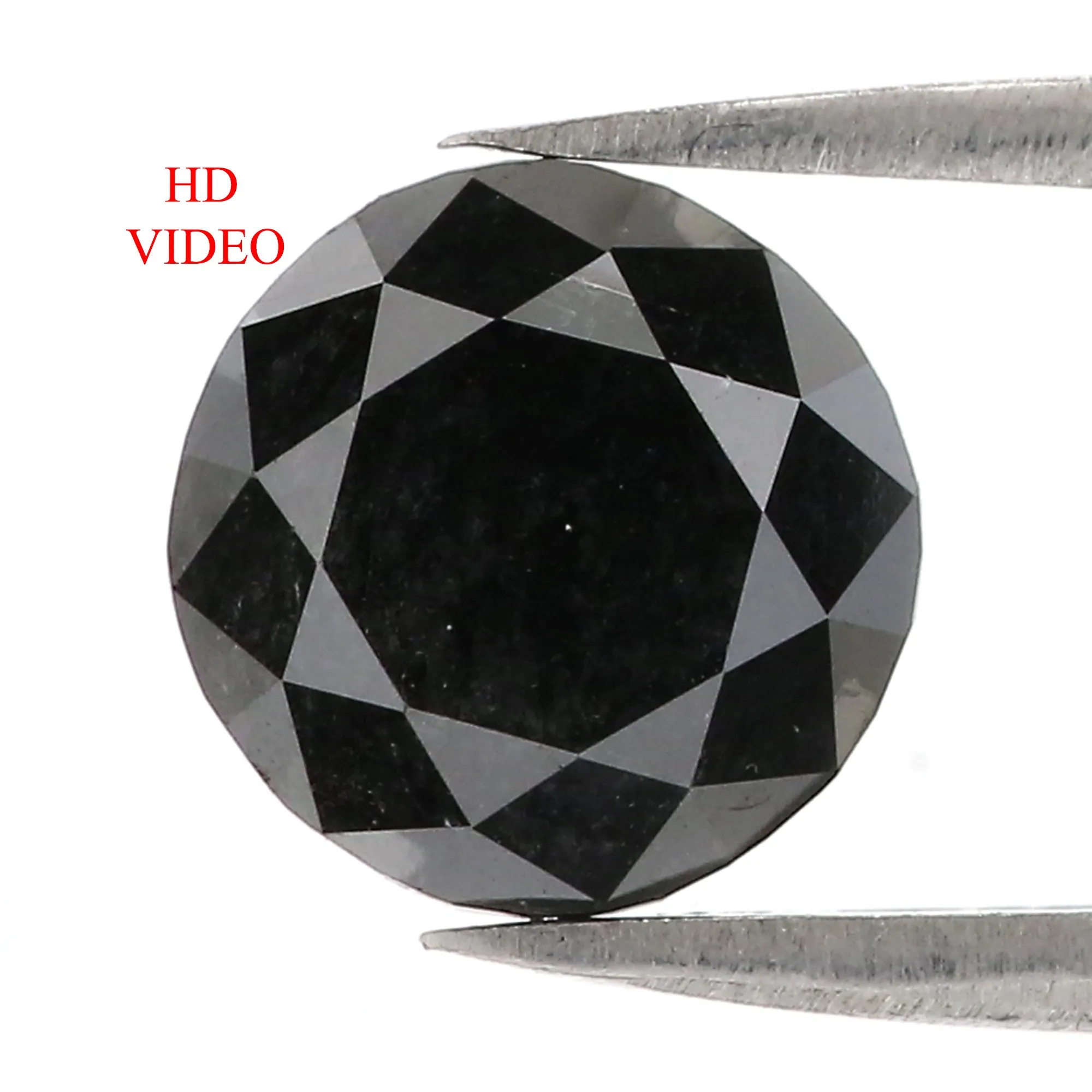 3.76 Ct Natural Loose Round Diamond Black Color Round Diamond 9.30 MM Natural Loose Diamond Black Color Round Brilliant Cut Diamond QL8487