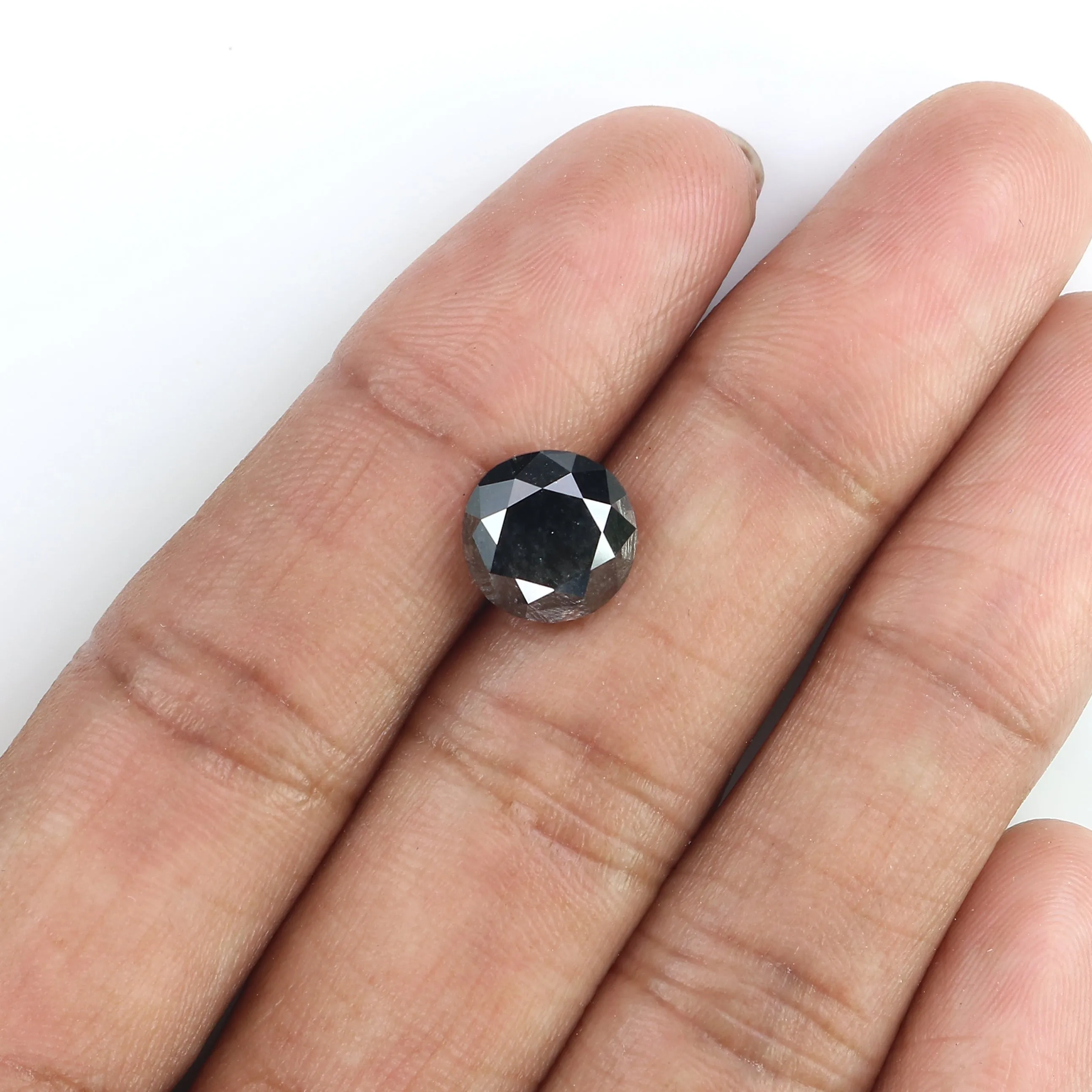 3.76 Ct Natural Loose Round Diamond Black Color Round Diamond 9.30 MM Natural Loose Diamond Black Color Round Brilliant Cut Diamond QL8487