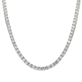 40cm Rhodium Plated Sterling Silver Tennis Necklace