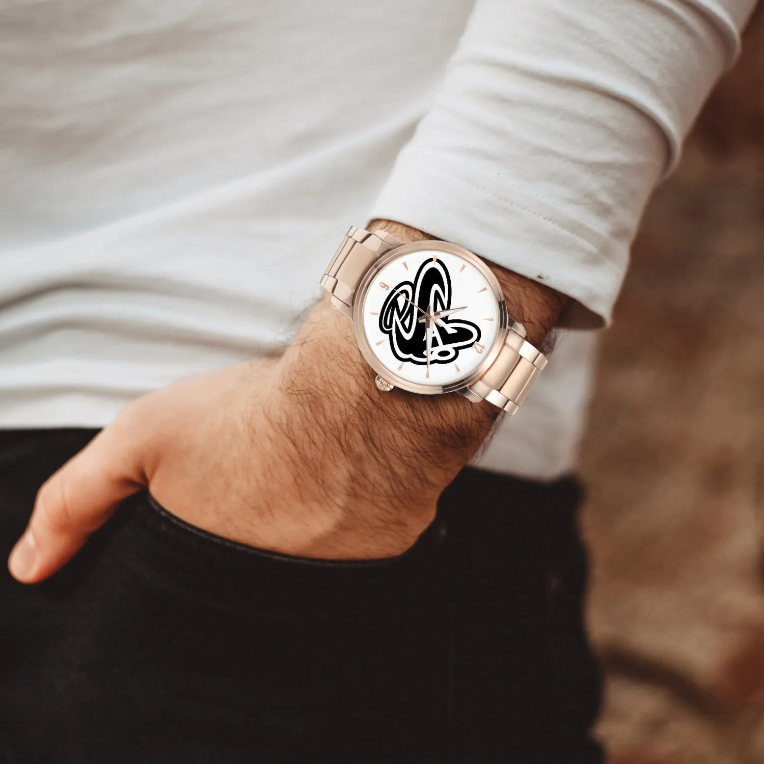 A.A. New Steel Strap Automatic Watch (With Indicators)