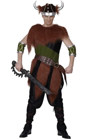 Adult Fur Viking Man Costume