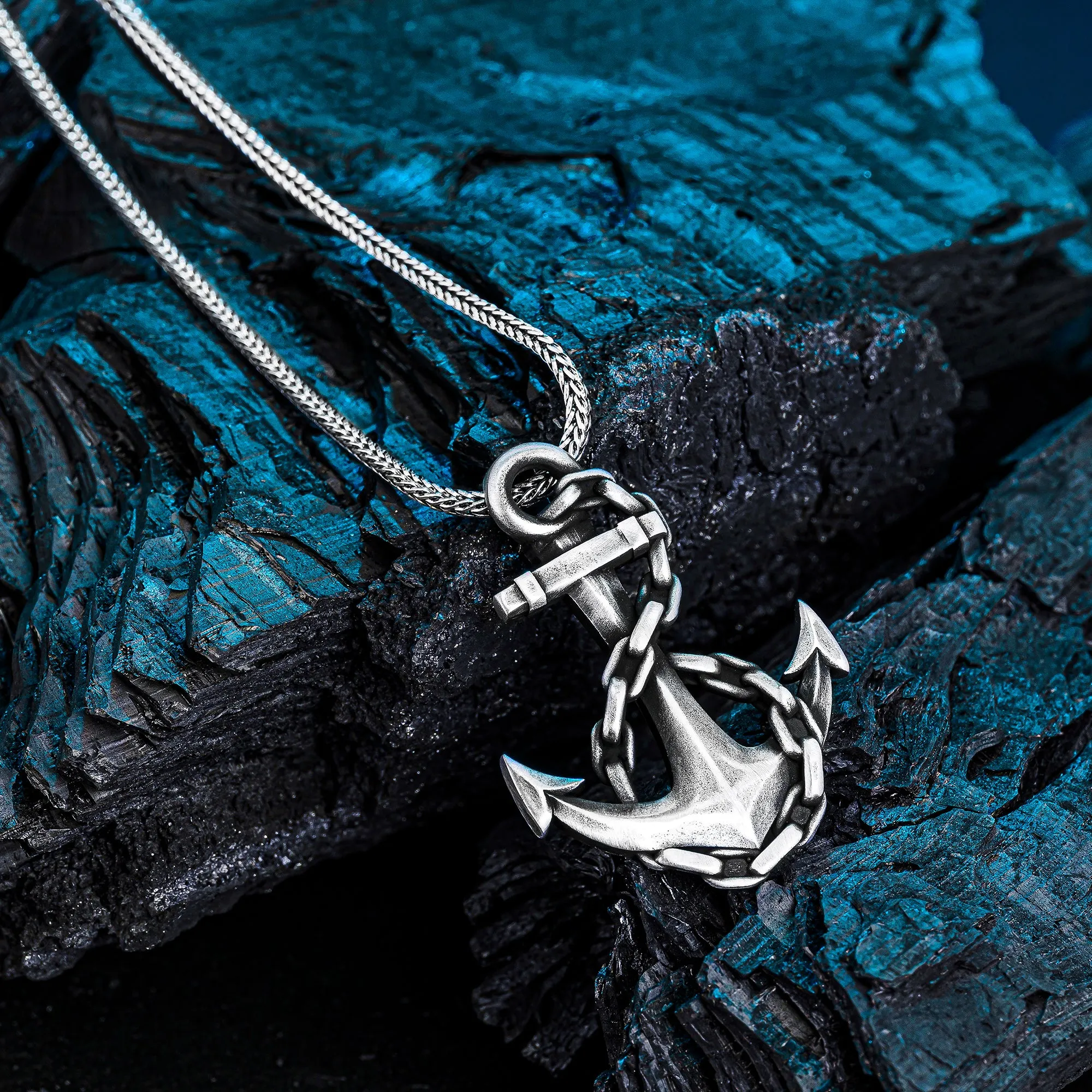 Anchor Oxidized Silver Necklace, Sailor 925 Silver Pendant, Special Necklace for Sea Lovers, Anchor Pendant for Men