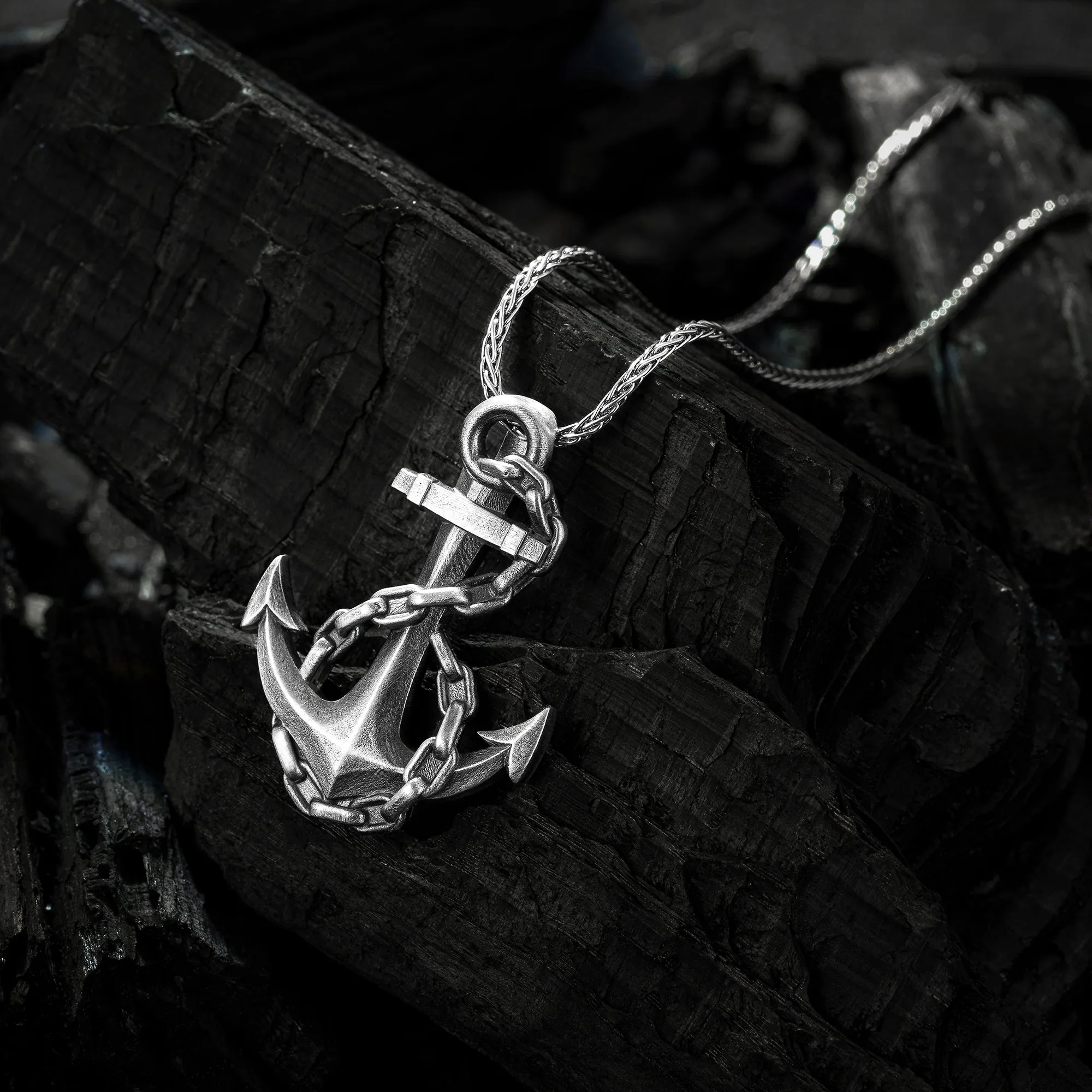 Anchor Oxidized Silver Necklace, Sailor 925 Silver Pendant, Special Necklace for Sea Lovers, Anchor Pendant for Men