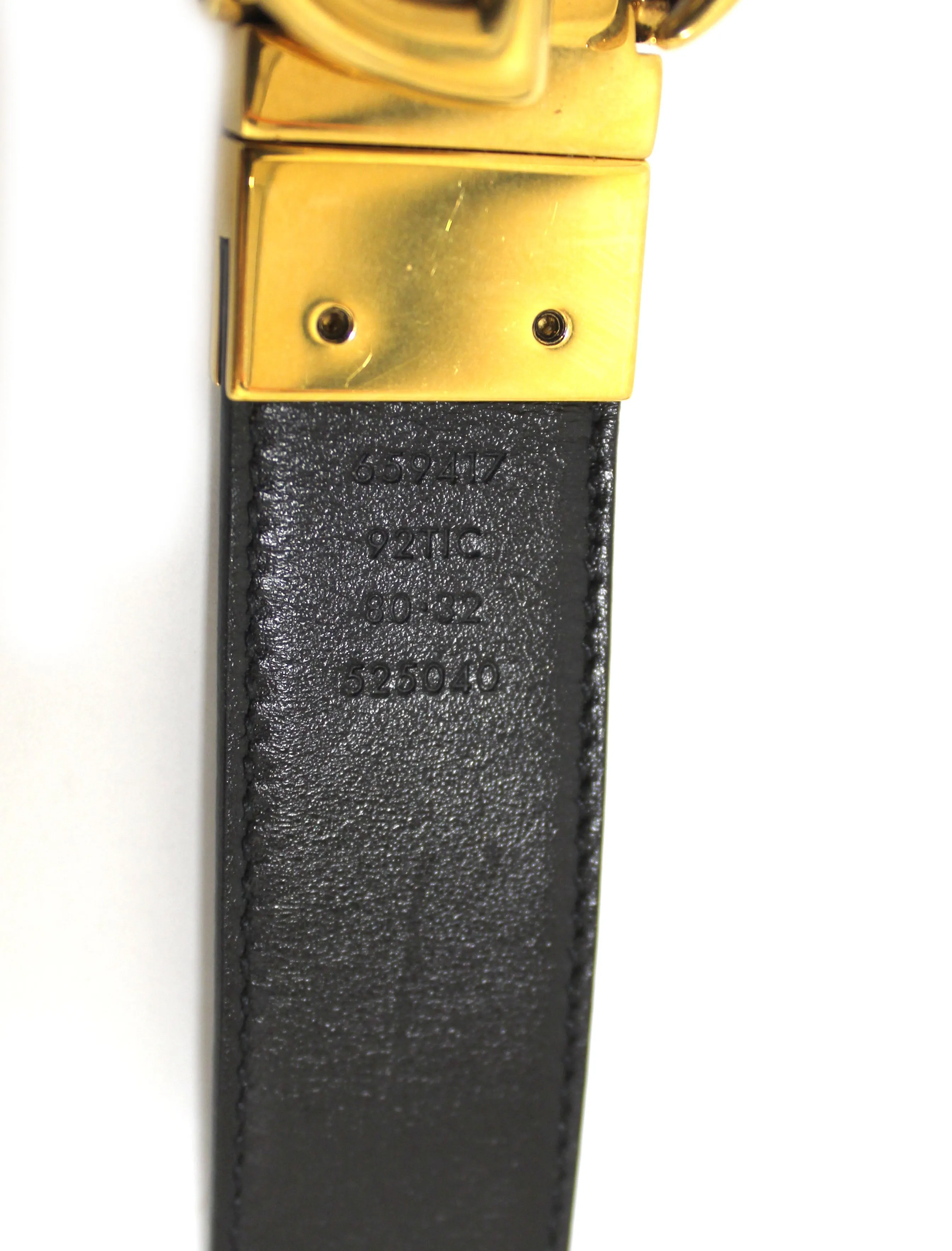 Authentic Gucci GG Supreme Marmont Reversible Belt Size 80