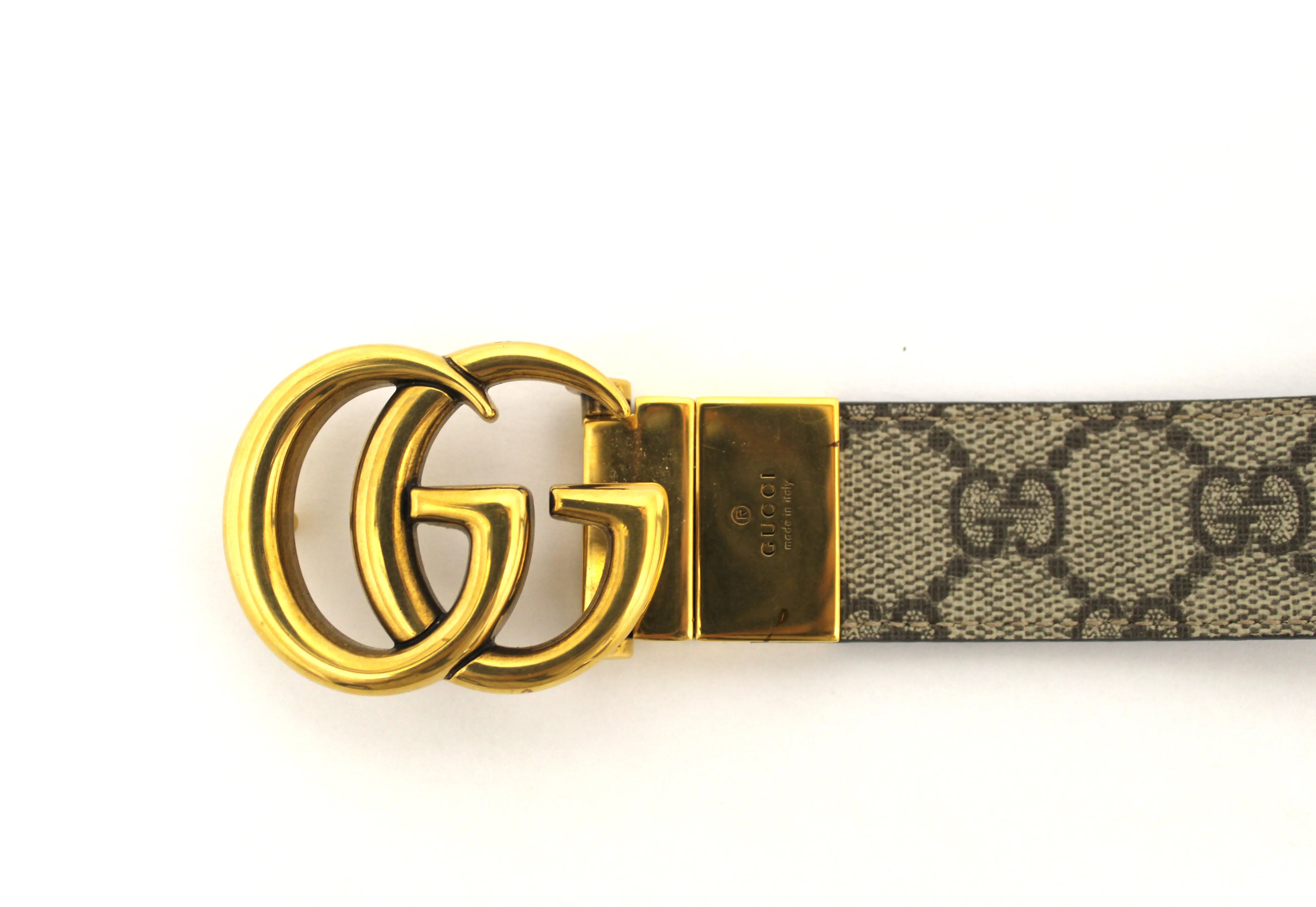 Authentic Gucci GG Supreme Marmont Reversible Belt Size 80