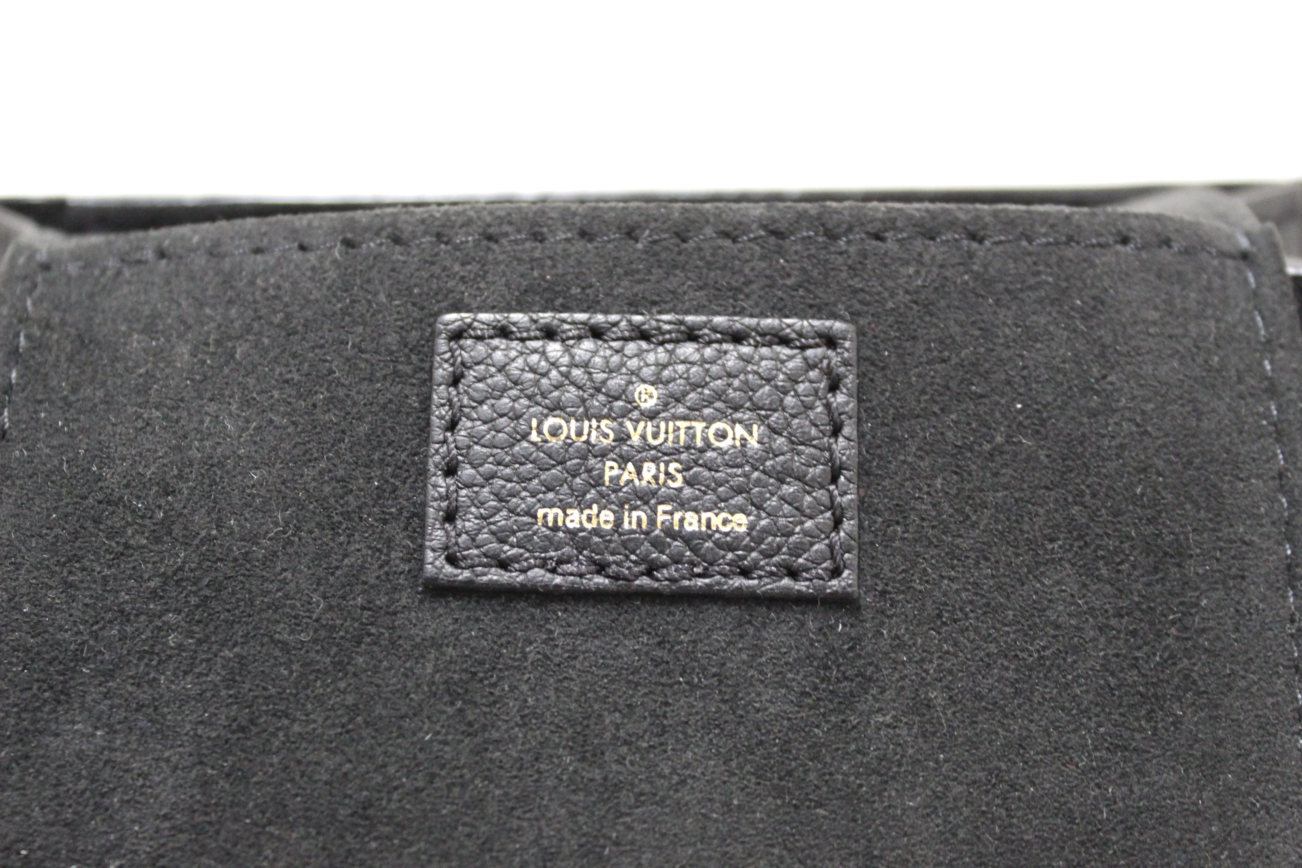 Authentic Louis Vuitton Black Monogram Empreinte Leather Petit Sac Plat Bag