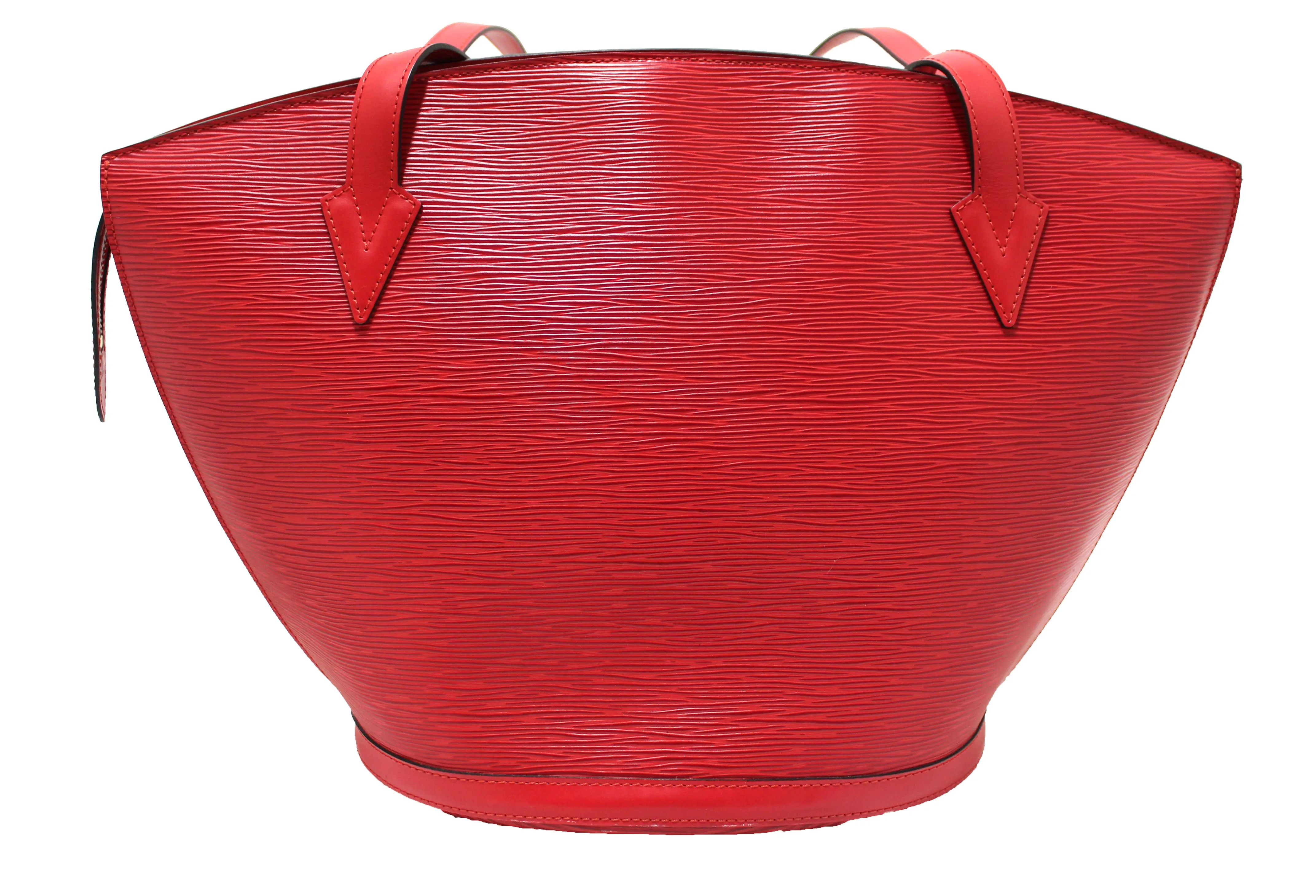 Authentic Louis Vuitton Red Epi Leather St Jacques GM Shoulder Bag