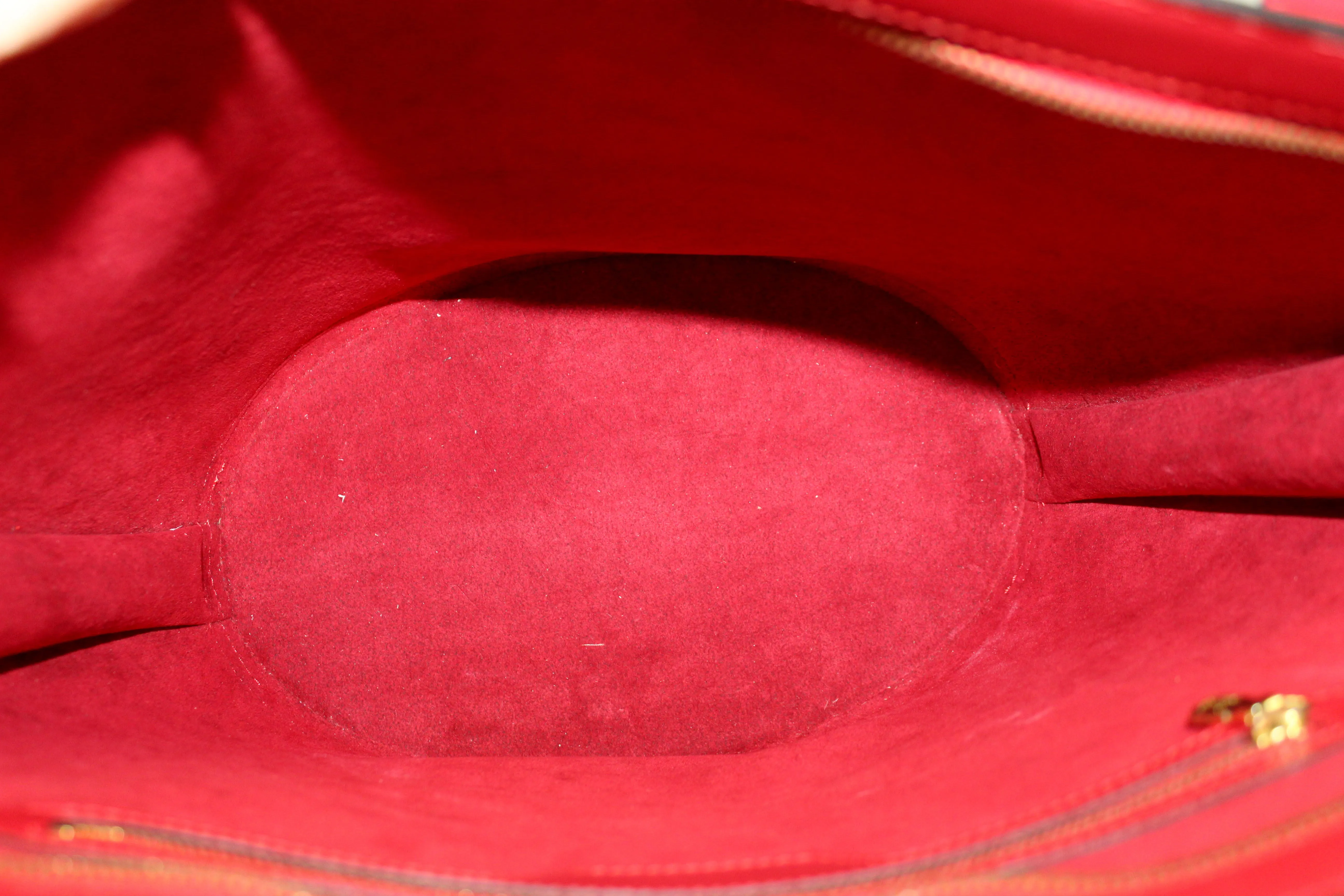 Authentic Louis Vuitton Red Epi Leather St Jacques GM Shoulder Bag