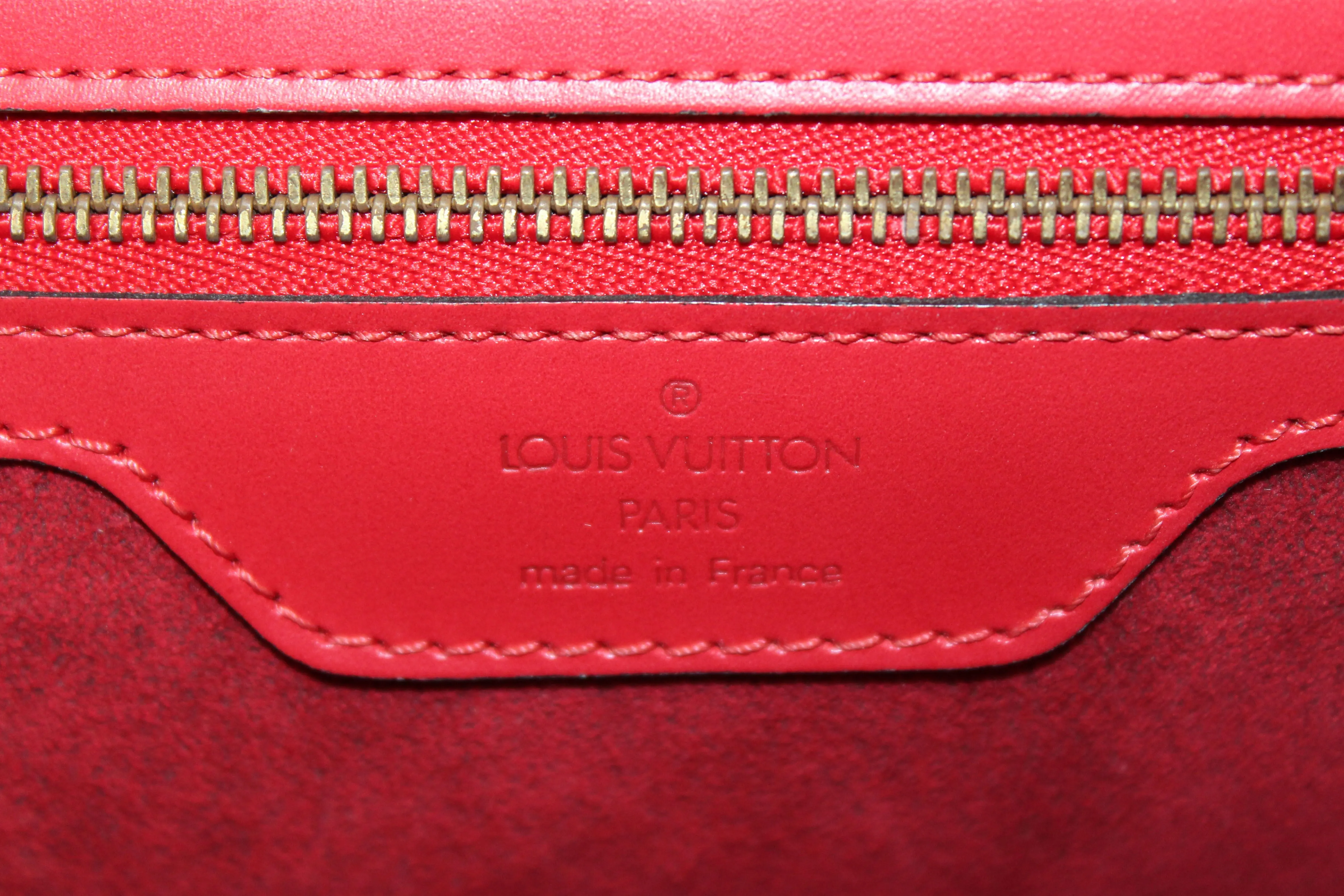 Authentic Louis Vuitton Red Epi Leather St Jacques GM Shoulder Bag