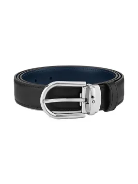 BLACK / BLUE 30 MM REVERSIBLE LEATHER BELT
