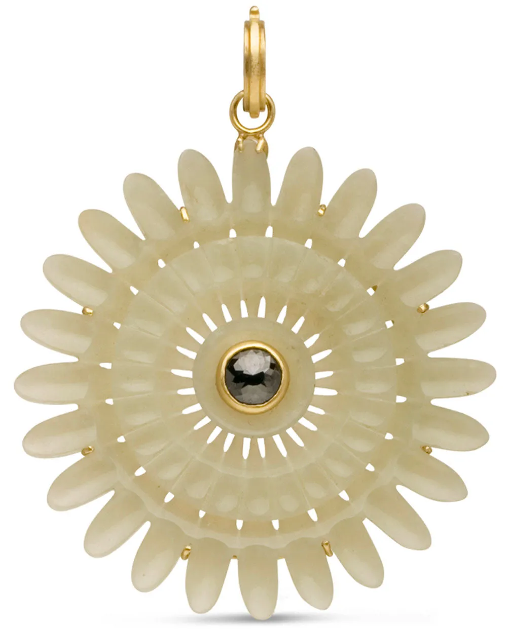 Black Diamond and Jade Qing Dynasty Pendant