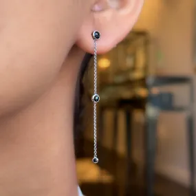 Black Diamond Chain Earrings