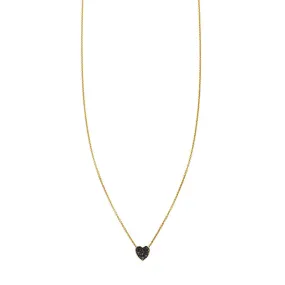 Black Diamond Heart Necklace: Bold Elegance in 14K Gold
