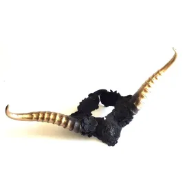Black Gold Floral Horned Headpiece