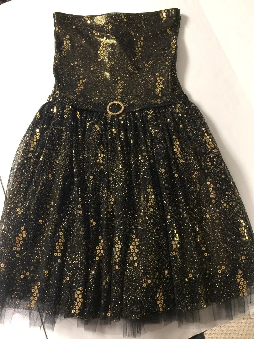 Black Gold Party Dress