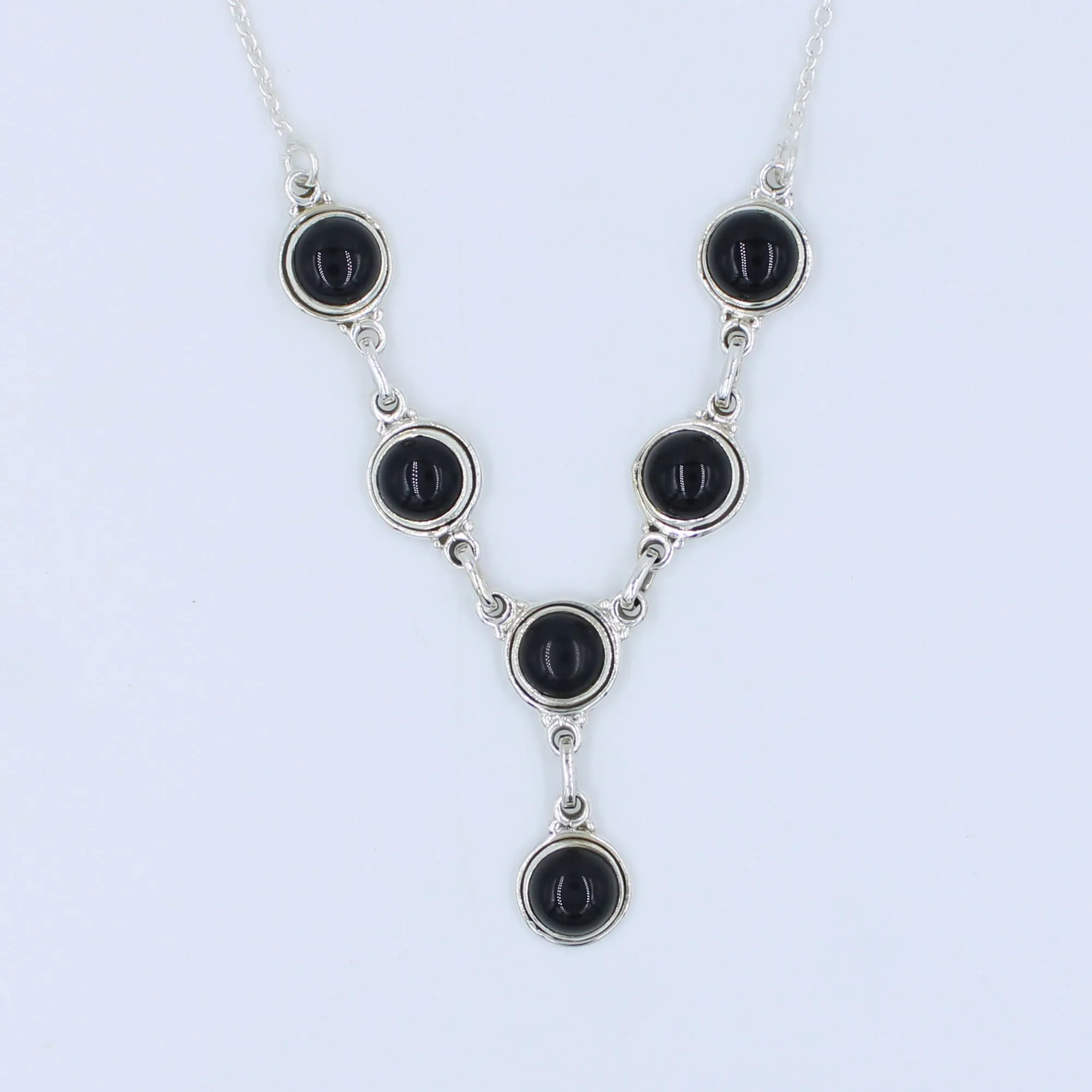 Black Onyx 925 Sterling Silver Handmade Necklace