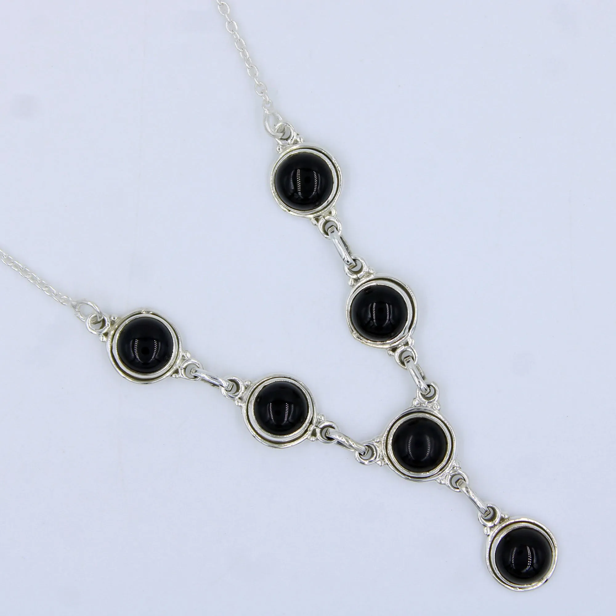 Black Onyx 925 Sterling Silver Handmade Necklace