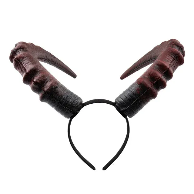 Black Red Demon Horn Headpiece