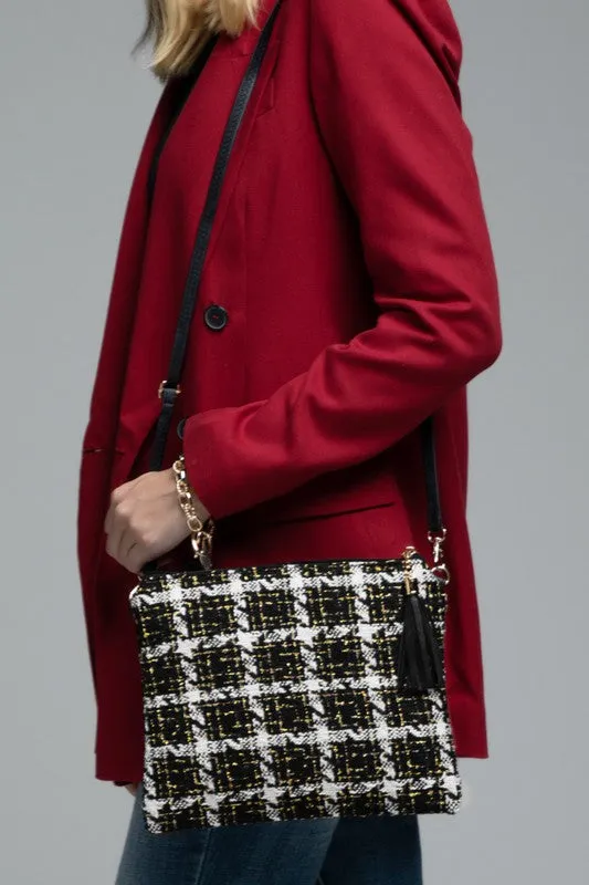 Black Tweed Clutch/Crossbody
