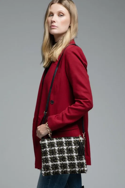 Black Tweed Clutch/Crossbody