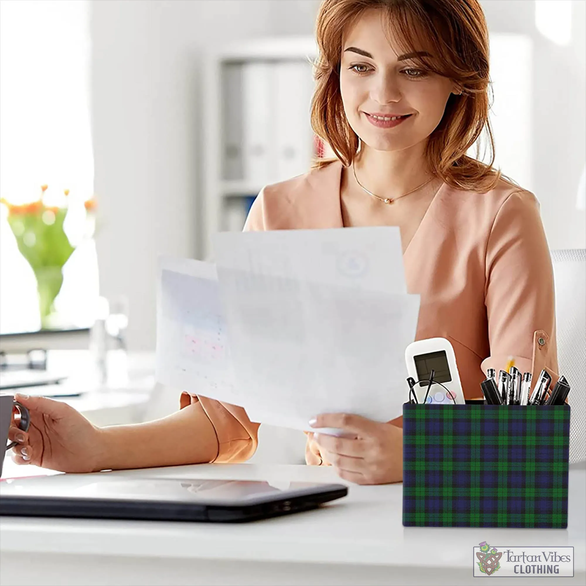 Black Watch Tartan Pen Holder