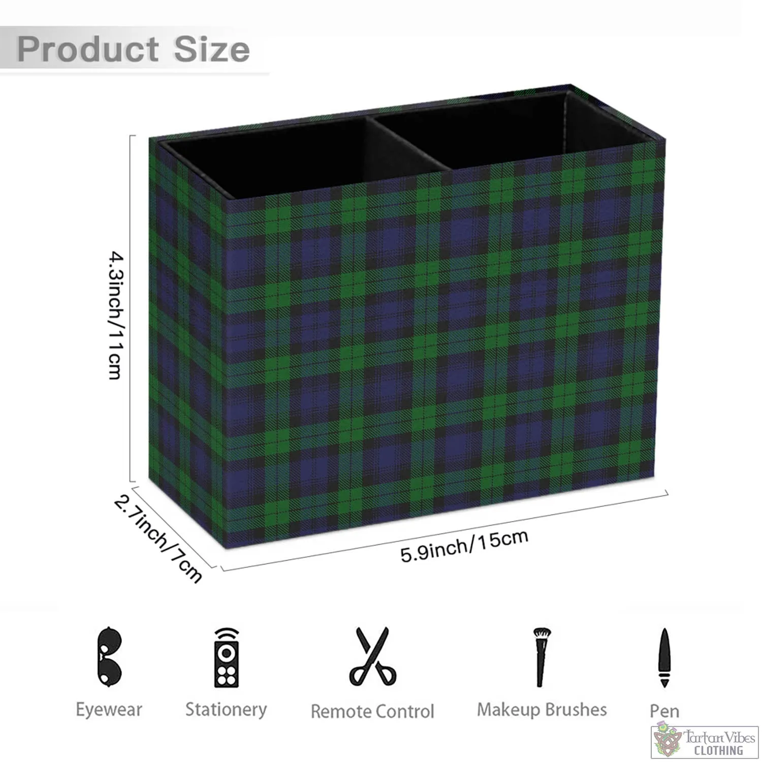 Black Watch Tartan Pen Holder