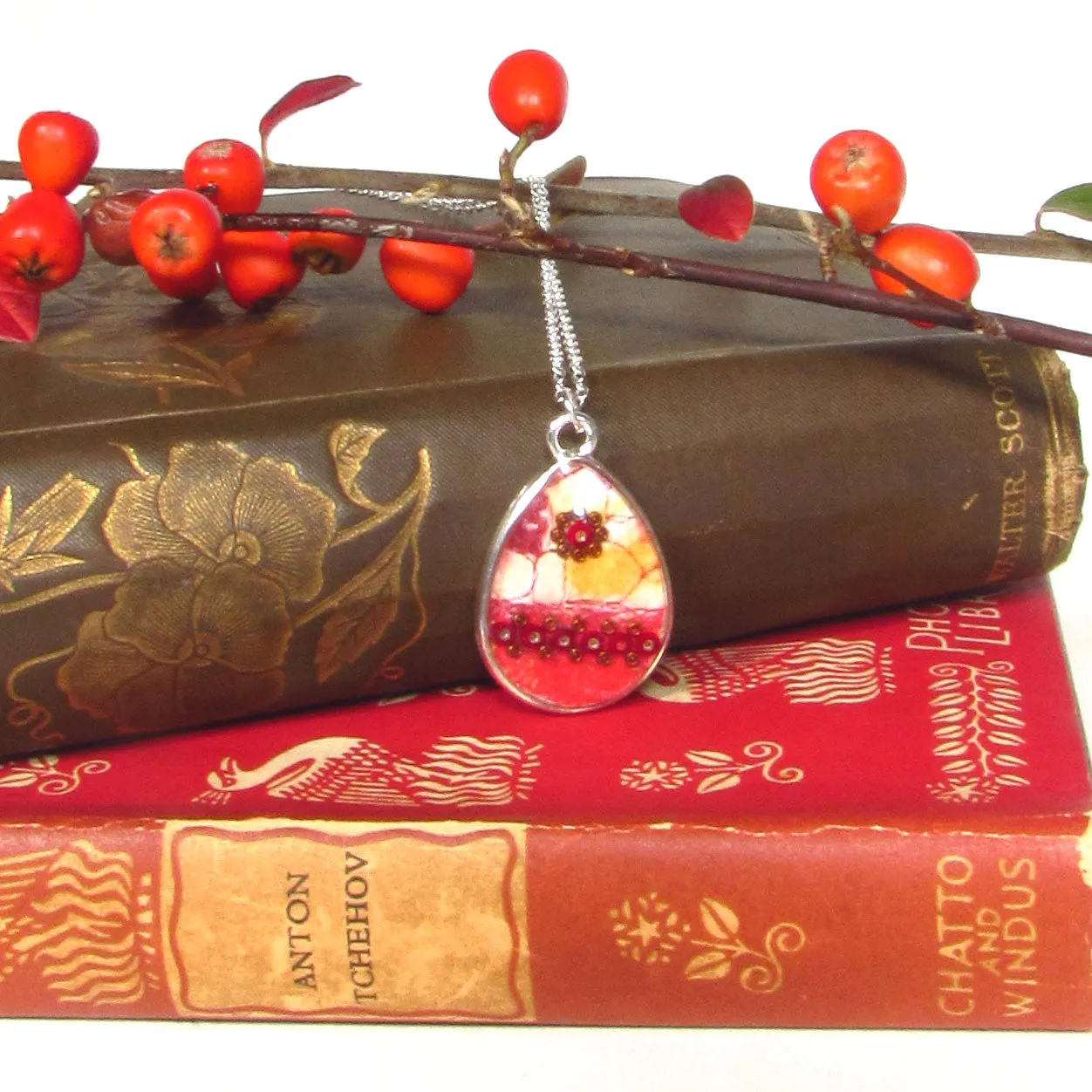Blaze - silver plated pendant and necklace